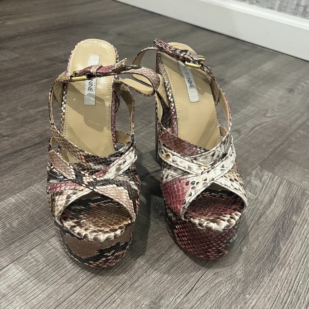 Nmbr Nine Wedge Python-Pink Multi Platform Wedges… - image 1